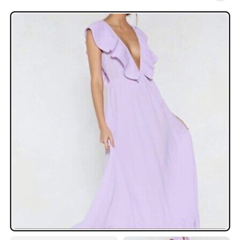 Nasty Gal Lilac deep V Dress size 8